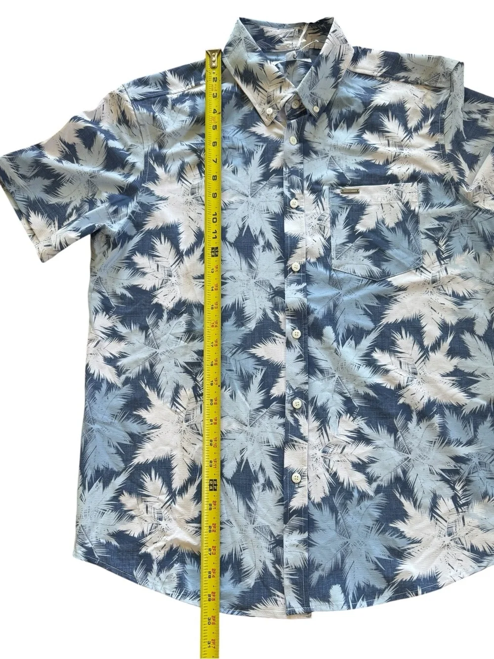 Vintage Summer vacay swimwear Men’s Blue Palm-Print shirt